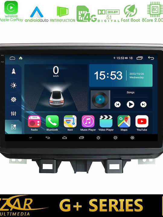 Bizzar Auto-Audiosystem für Hyundai iX35 / i10 2018-2020 (Bluetooth/USB/WiFi/GPS/Apple-Carplay/Android-Auto) mit Touchscreen 10"