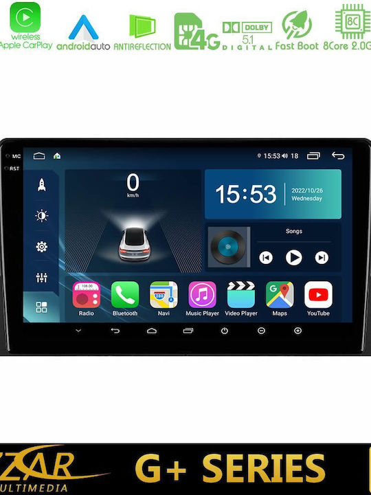 Bizzar Auto-Audiosystem für BMW E39 / X5 (E53) / Serie 5 (E39) / X5 Land Rover Range Rover 2021-2022 (Bluetooth/USB/WiFi/GPS/Apple-Carplay/Android-Auto) mit Touchscreen 9"