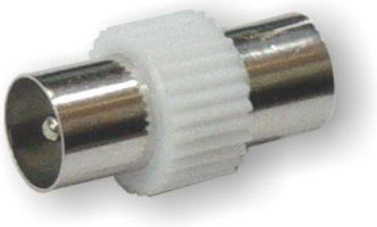 KAL Electronics Μετατροπέας Coaxial male σε Coaxial male Λευκό 1τμχ 10-4026