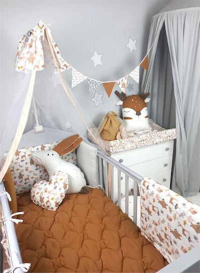 Baby Star Σετ Κούνιας Forest Friends Καφέ 3τμχ