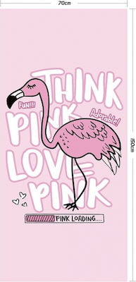 Melinen Kids Beach Towel Pink Flamingo 150x75cm