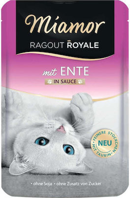 Miamor Ragout Royale Nasses Katzenfutter für Katze in Beutel mit Ente 100gr 34-009