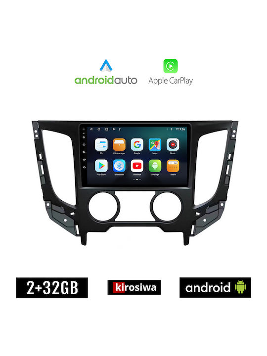 Kirosiwa Sistem Audio Auto pentru Fiat Fullback - Spate complet 2016> cu A/C (Bluetooth/USB/AUX/WiFi/GPS/Apple-Carplay/Android-Auto) cu Ecran Tactil 9"