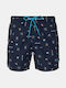 Nautica Men's Swimwear Shorts Navy Blue with Patterns