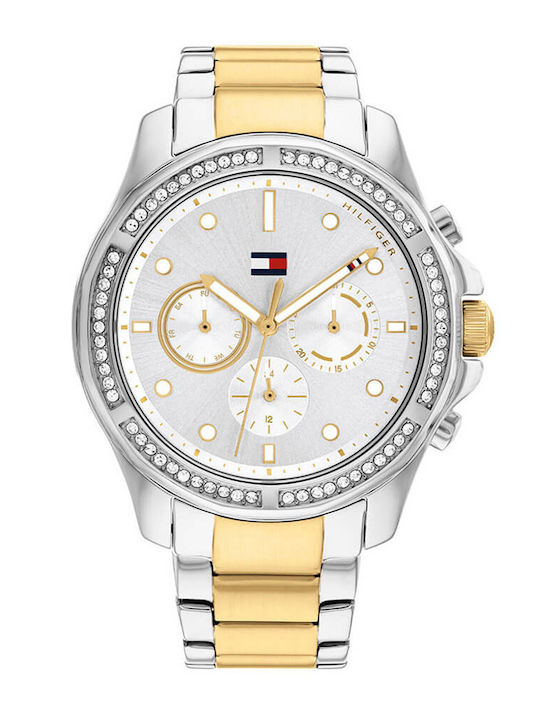 Tommy Hilfiger Brooklyn Γυναικείο Ρολόι 40mm Χρονογράφος Μπαταρίας με Ασημί Μεταλλικό Μπρασελέ