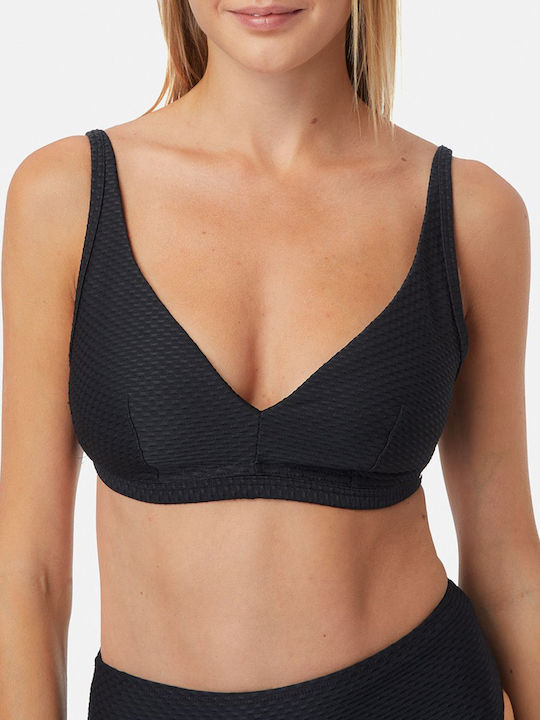 Minerva Triangle Bikini Top with Adjustable Straps Black