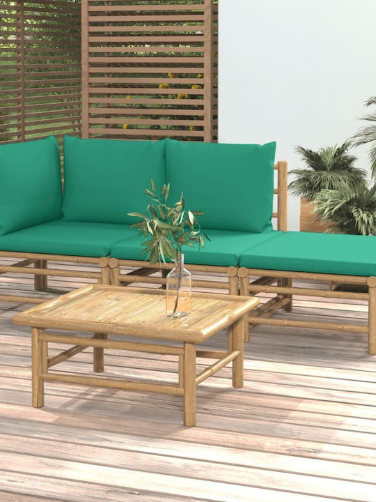 Garden & Outdoor Furniture Sets Living Room Set Pieces Green with Pillows