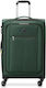 Delsey Pin Up Medium Travel Suitcase Fabric Green with 4 Wheels Height 68cm