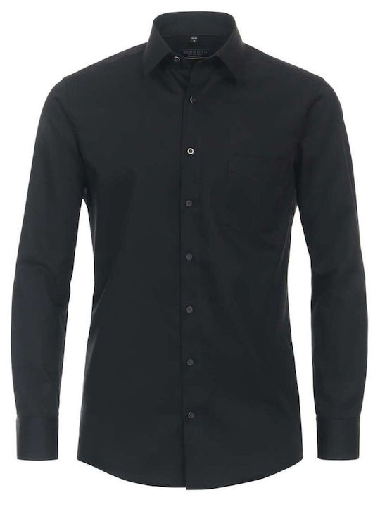 REDMOND Men's black long-sleeved shirt