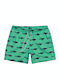 Men's swimsuit with sharks Green