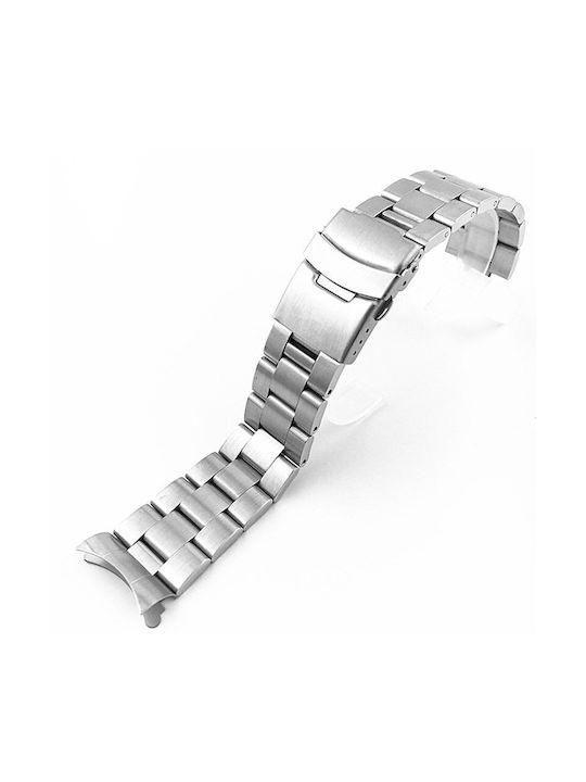 Bracelet compatible with CASIO MDV-107, all stainless steel, solid, with double safety clasp, satin brushed, Premium, 22mm.