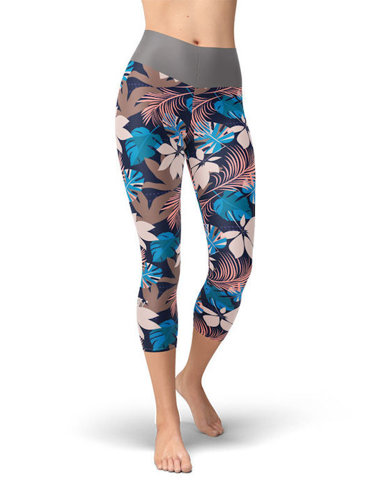 leggings grey flowers