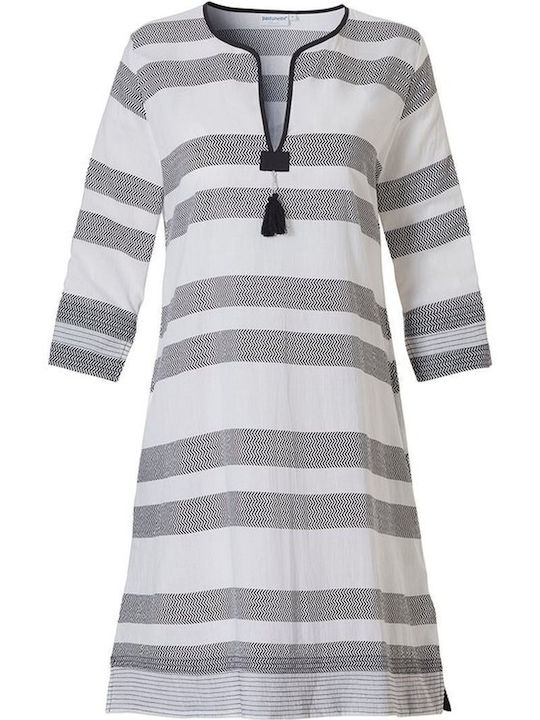 Rochie din bumbac - Zig Zig Stripe - 16231-210-2 Negru-alb Pastunette