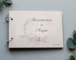 Carte de dorințe de nuntă din lemn cu gravură W019, 1 buc.