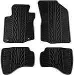 Lampa Set of Front and Rear Mats Tray Type 4pcs from Rubber for Peugeot 107 Toyota Aygo Citroen C1 Black