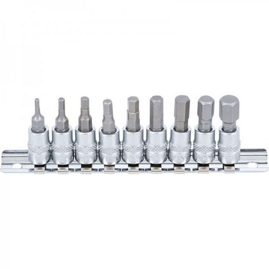BGS Technic Битови ключове с Ален и Квадратно Гнездо 1/4'' Комплект 9бр