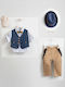 Piccolino Boys Baptism Suit with Vest 6pcs Safari S