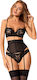 Obsessive Serena Love Strumpfbänder mit Spitze Garter Belt Schwarz