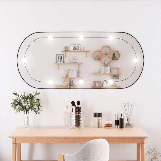 vidaXL Wandspiegel Oval mit LED Beleuchtung 45x100cm 1Stück