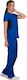 Alezi Stretch Women's Pants & Blouse Set Blue