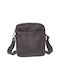 Leather Men's Bag Shoulder / Crossbody Dark Brown