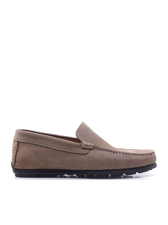 Damiani Men's Leather Moccasins Cigar
