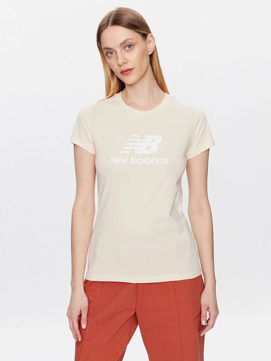 New Balance Essentials Stacked T-Shirt Beige