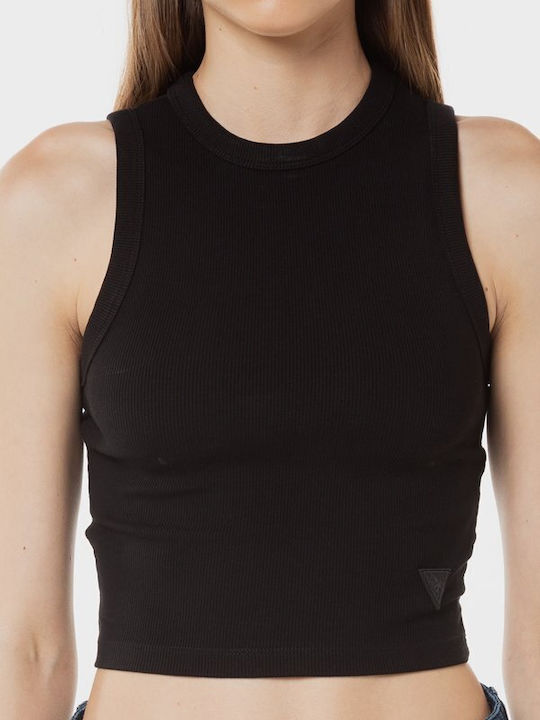 Guess Women's Athletic Crop Top Sleeveless Black