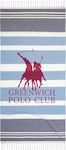 Greenwich Polo Club Плажна Кърпа Парео Светлосин с косъм 170x80см.