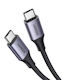 Ugreen Braided USB 2.0 Cable USB-C Male - USB-C 240W PD Gray 1m 15311