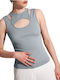 Ale - The Non Usual Casual Women's Summer Blouse Sleeveless Gray