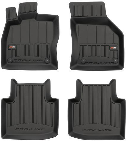 Frogum Set of Front and Rear Mats 4pcs Tray Type for Skoda Superb Ford Edge 2015-2020 Black