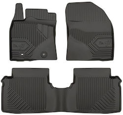 Frogum Set of Front and Rear Mats Tray Type 3pcs from Rubber for Toyota Avensis Ford Edge Black