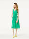 Forel Summer Midi Dress Wrap Green