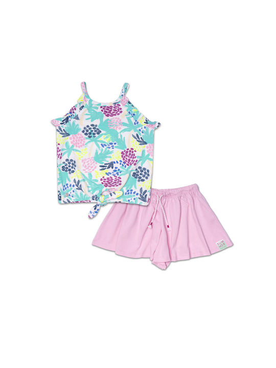 Tuc Tuc Kids Set with Skirt Summer 2pcs Turquoise