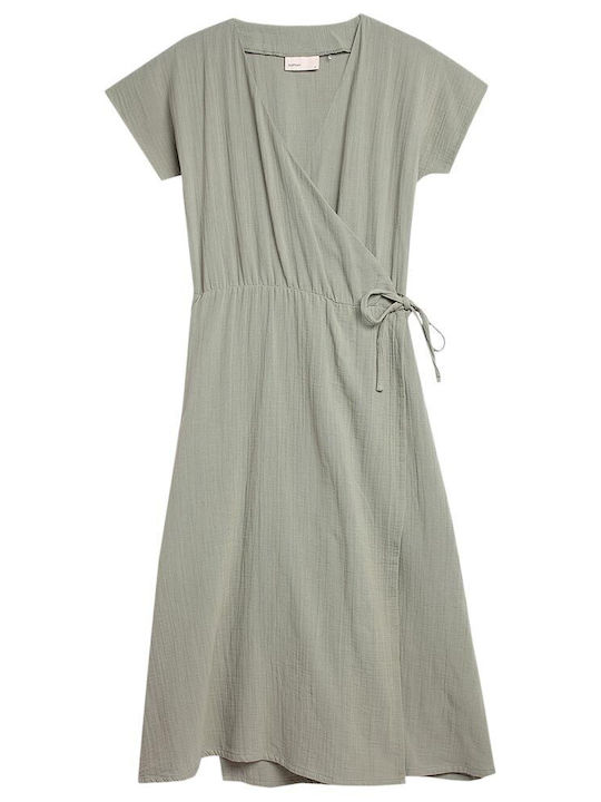 Sommer Mini Kleid Wickel Braun