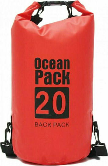 Ocean Pack Στεγανός Σάκος Ώμου 20lt Κόκκινος