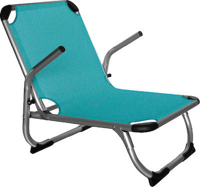 Go Smart Home Small Chair Beach Aluminium with High Back Petrol 70x55x67cm