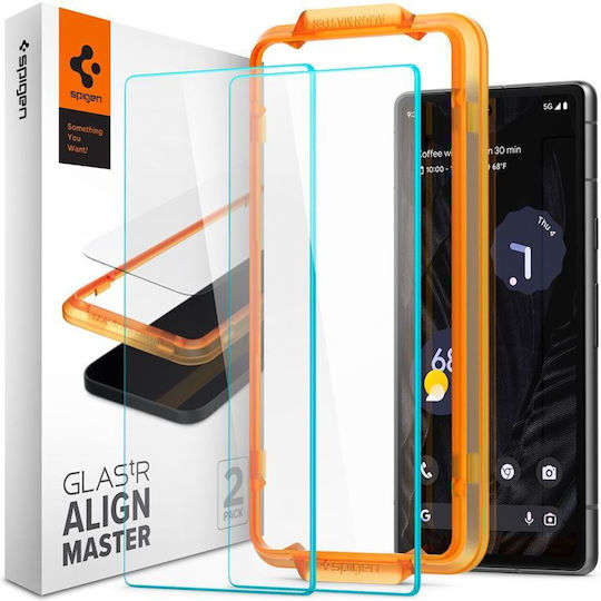 Spigen Alm Glas.tr 2.5D Закалено стъкло 2 бр (Spigen, Google Pixel 7a)