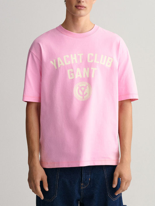 Gant Ανδρικό T-shirt Ροζ