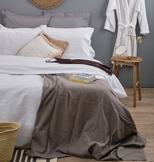 Cokitex Παπλωματοθήκη Ξενοδοχείου Polycotton Ριγέ 220TC 245x265εκ.