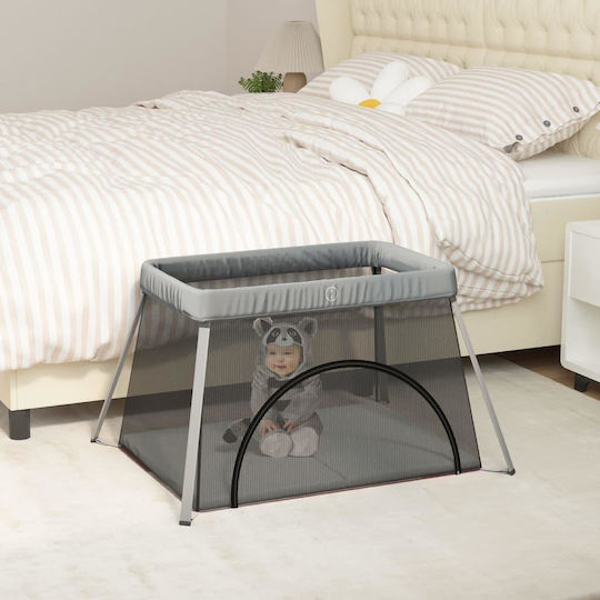 vidaXL Laufstall mit Matratze Gray 110x82cm