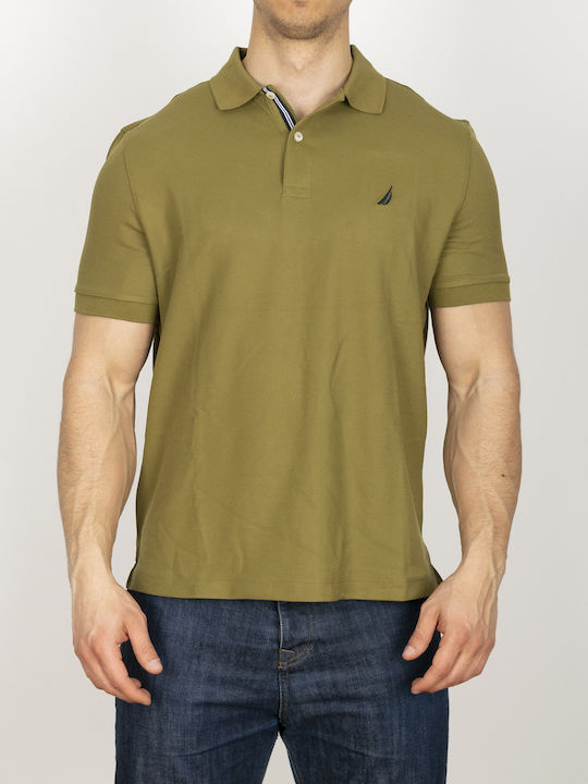 Nautica Men's Short Sleeve Blouse Polo Khaki