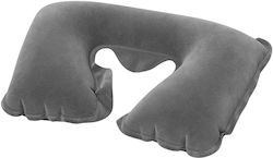 Bestway Flocked Air Neck Φουσκωτό Μαξιλαράκι Ταξιδίου Πολυεστερικό Γκρι Γκρι Ανοιχτό