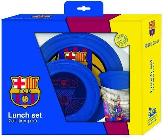 Diakakis Feeding Set Barcelona made of Plastic Blue 3pcs