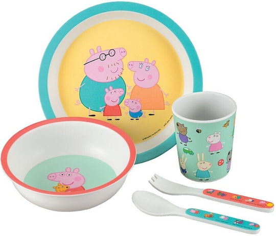 Petit Jour Paris Σετ Φαγητού Peppa από Μελαμίνη Πολύχρωμο 5τμχ