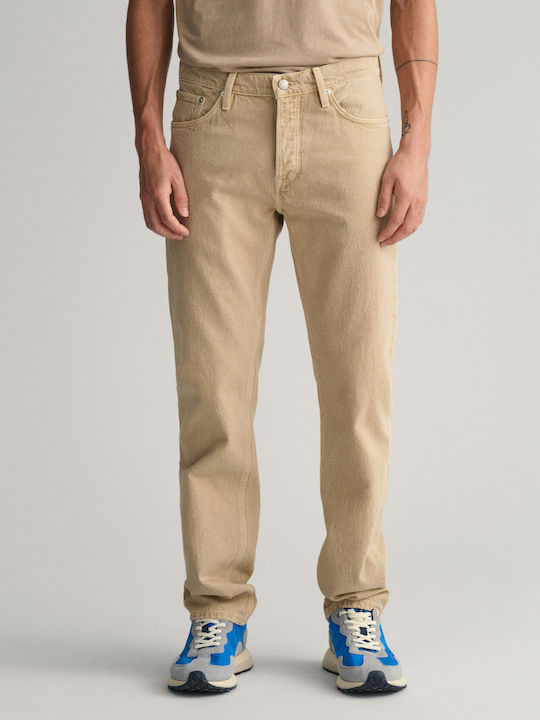 Trousers in Relaxed Fit Beige