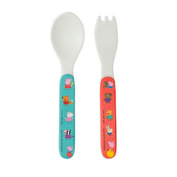 Petit Jour Paris Baby Set with Fork Peppa made of Melamine Multicolour 2pcs