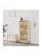 Wooden Shoe Organizer with 3 Shelves Brown 52x25x120cm