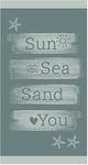 Melinen Sun Sea Sand Beach Towel Turquoise 160x86cm